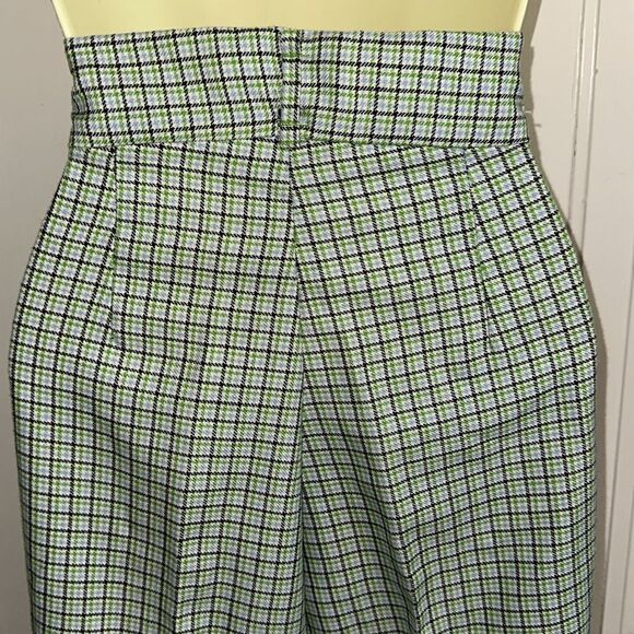 Vintage 70s H.I.S. for Girls Navy Blue, Green & Light Blue Wide Leg Pants - Picture 7 of 8